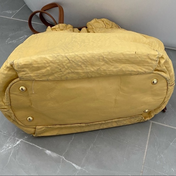 PRADA Yellow Drawstring Napa tote - Picture 9 of 12